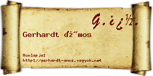 Gerhardt Ámos névjegykártya